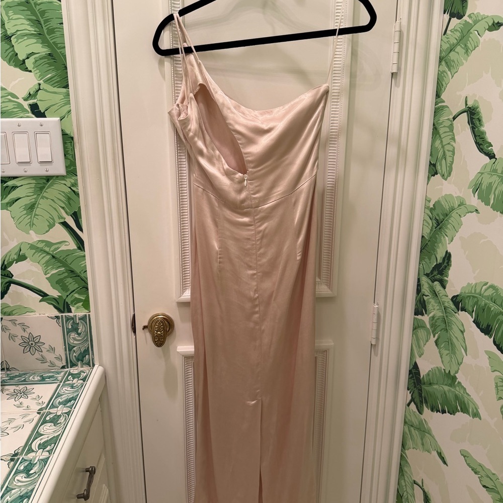 Petal and Pup Tienna One Shoulder Long Maxi Dress Champagne Size 8 - Picture 9 of 9